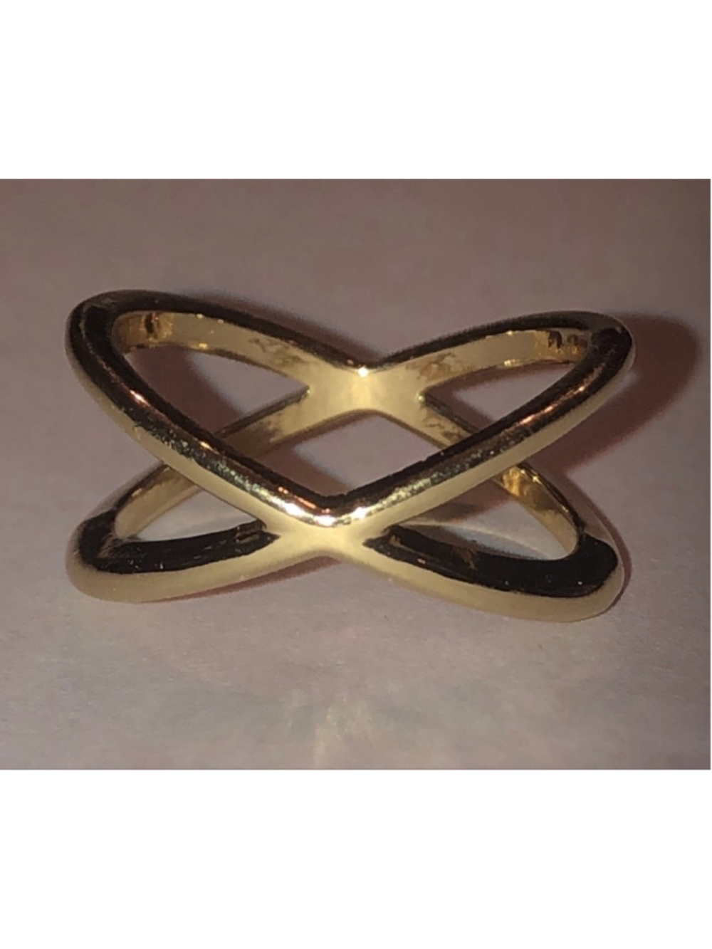 Size 7 Jasmine Lane Gold Tone Dainty Boho X Ring